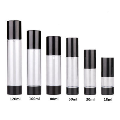 Serigrafi Havasız Cilt Bakımı Pompa Şişesi 15ml 30ml 50ml
